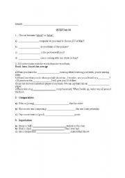 English worksheet: quiz H2o