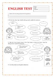 Personnal information, color and school objects. 2 pages