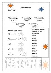 English Worksheet: colors