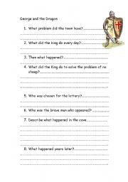 English worksheet: george and the dragon