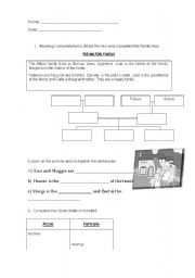 english worksheets family exam 8 year old students