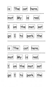 English Worksheet: organize sentences