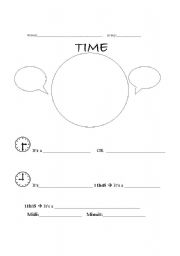 English worksheet: TIme