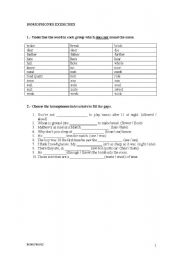 English worksheet: HOMOPHONES