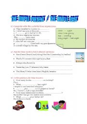 English Worksheet: the simple present/the simple past