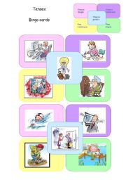 English worksheet: Tenses  - 6  BINGO cards