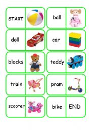 English Worksheet: toys dominoes