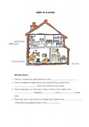 English worksheet: PARTS OF A HOUSE