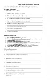 English worksheet: Present Simple affirmative and negatives