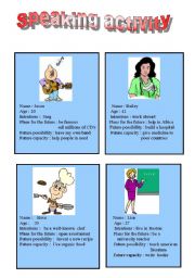 English Worksheet: Speaking activity cards