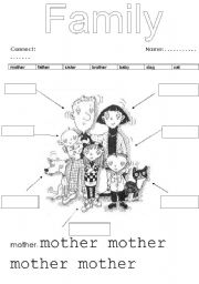 English Worksheet: Family