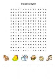 English Worksheet: WORDSEARCH FOOD