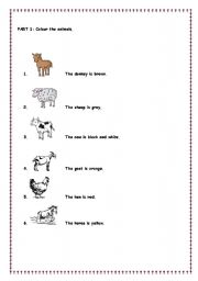 English worksheet: farm animals