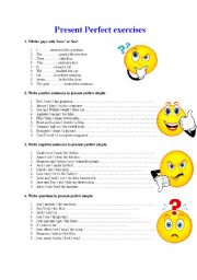 English Worksheet: Present Perfect Exercises