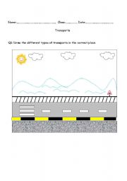 English worksheet: Draw Transports