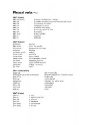English Worksheet: phrasal verbs