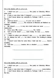 English worksheet: Exercise  on  preposition