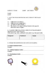 English worksheet: SCIENCE  TEST