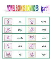 English Worksheet: vowel sounds domino game  1/2