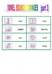 English Worksheet: vowel sounds domino game 2/2