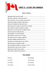 English worksheet: Daily routines and the weather