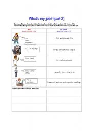 English worksheet: Whats my job (part 2)