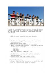 English Worksheet: tv series skins listening 2