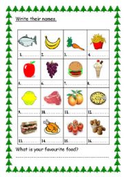 English Worksheet: food