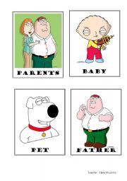 English Worksheet: Family - Memory Game