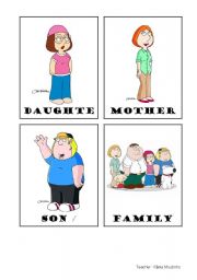 English Worksheet: Family - Memory Game
