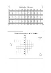 English Worksheet: Days of the Week