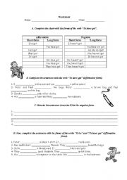 Worksheet: Have Got