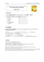 English Worksheet: Picture description