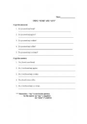 English Worksheet: Non Count - using any/some