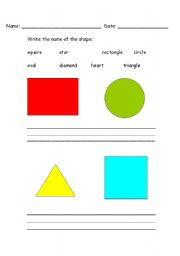 English Worksheet: WRITE THE SHAPES