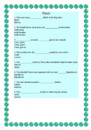 English Worksheet: ws to practice plural nouns