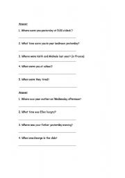 English worksheet: simple past