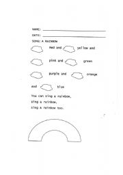 English Worksheet: a rainbow