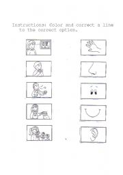 English worksheet: The sense