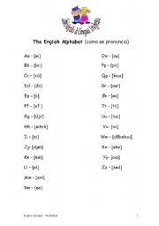 English Worksheet: Alphabet