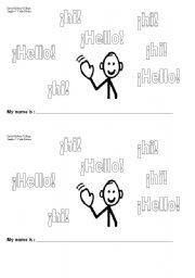 English worksheet: hello hello