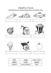 English Worksheet: Healthy Food