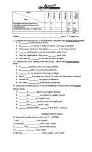 English Worksheet: present simple