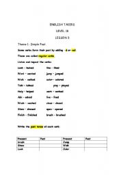 English worksheet: Simple past 