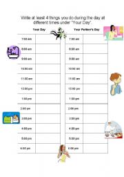 Daily Activities Schedule