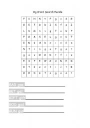 English worksheet: G Phonics Word search and writing practice