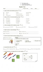 English Worksheet: Colours, numbers and greetings