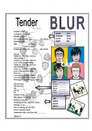 English Worksheet: SING ALONG: TENDER by Blur