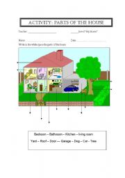 English worksheet: parts of the house