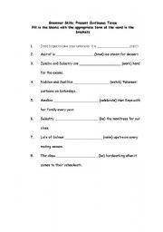 English worksheet: lower english practice